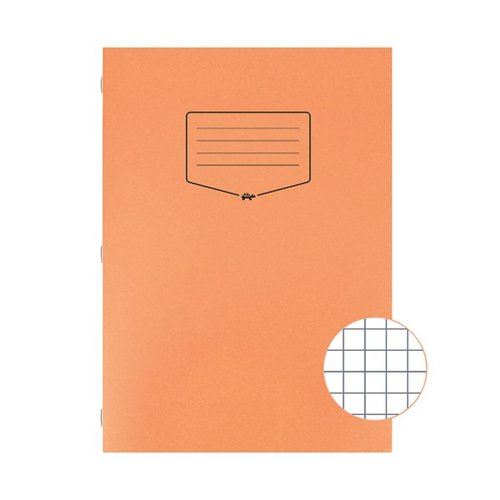 Silvine Tough Shell Exercise Book 80pages 7mm Squared A4 Orange EX145
