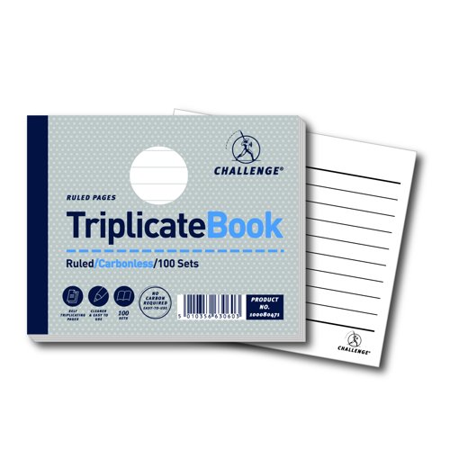 Challenge Triplicate Book Ruled 105x130mm 100sets 100080471