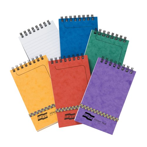 Europa Minor Pads 127x76mm 120pages Assorted Colours A (Pack 20) 4920