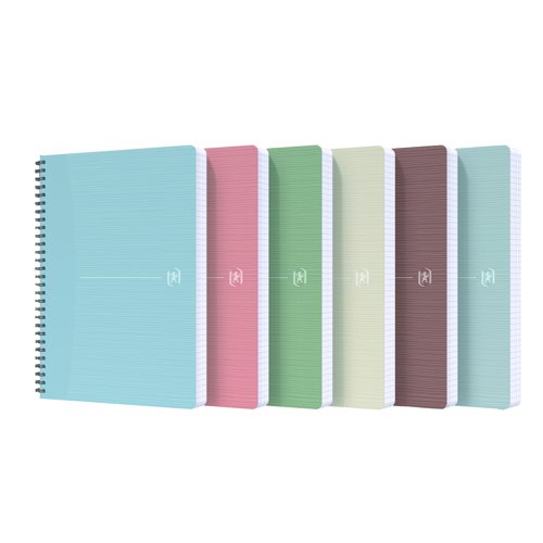 Oxford My Rec'Up Card Cover Wirebound Notebook A4 180pages Assorted (Pack 5) 400154144