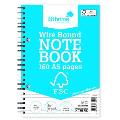 Silvine Twinwire FSC Notebook A5 160pages FSCTWA5