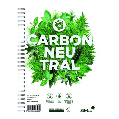 Silvine Carbon Neutral Notebook A5 80gsm 120pages R303