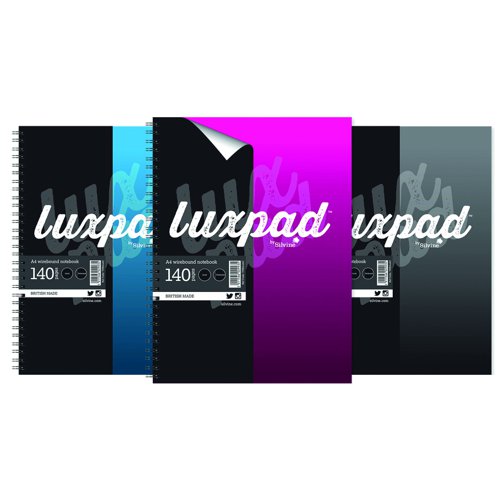 Silvine Luxpad Pressboard Notebook A4 140pages Assorted Colours THBA4