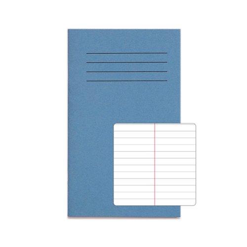 RHINO Vocabulary Book A6+ 7mm Ruled & Centre Margin 48 Page Light Blue (Pack 10) VNB012-52-0