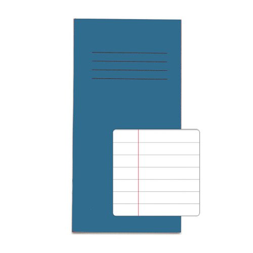 RHINO Exercise Book 205x102mm 12mm Ruled 32 Page Light Blue F12 (Pack 100) GVNB005-96-2