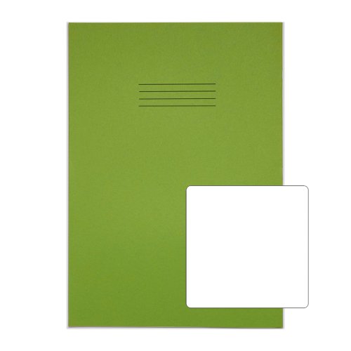 RHINO Exercise Book A4+ Plain 80 Page Light Green (Pack 50) VDU080-138-4