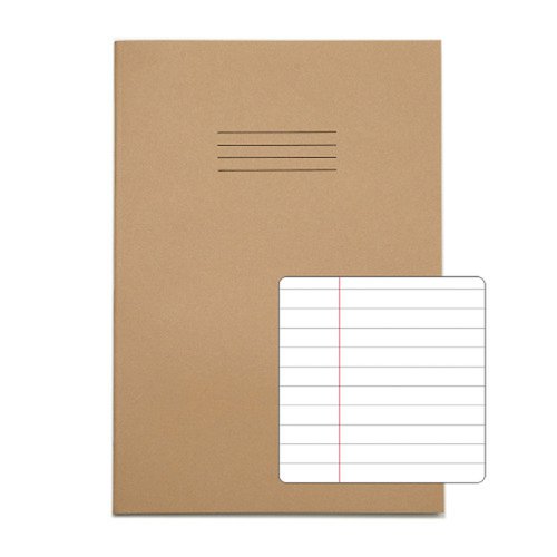 RHINO Exercise Book A4 8mm Ruled & Margin 80 Page Buff (Pack 50) VEX668-705-6