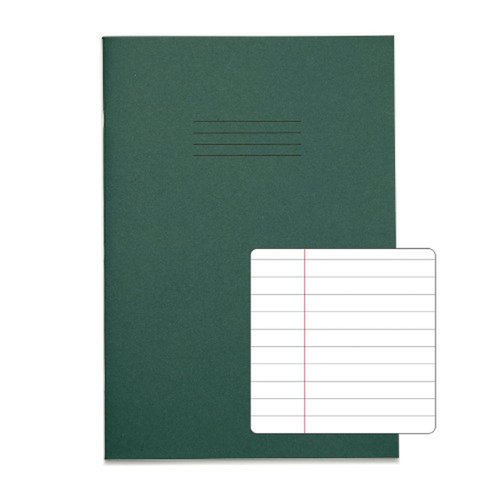 RHINO Exercise Book A4 8mm Ruled & Margin 80 Page Dark Green (Pack 50) VEX668-1045-8