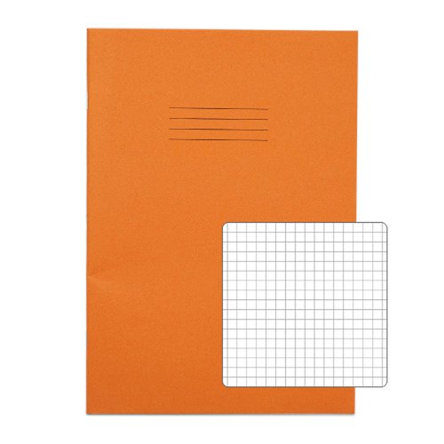 RHINO Exercise Book A4 5mm Squared 80 Page Orange (Pack 50) VEX668-525-6