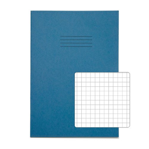 RHINO Exercise Book A4 7mm Squared 80 Page Light Blue (Pack 50) VEX668-1755-4