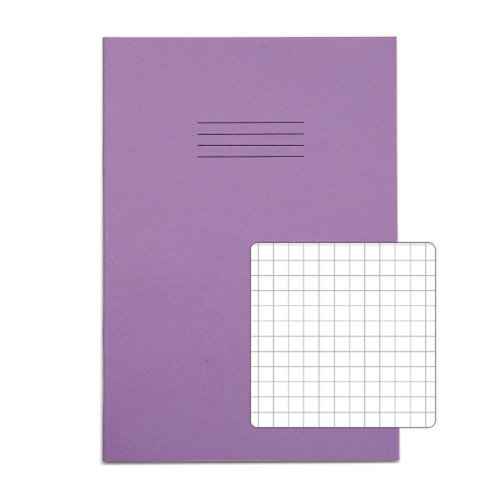 RHINO Exercise Book A4 7mm Squared 80 Page Purple (Pack 50) VEX668-335-4