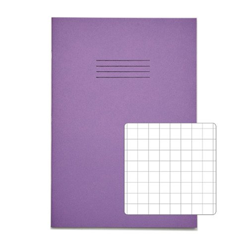 RHINO Exercise Book A4 10mm Squared 80 Page Purple (Pack 50) VEX668-3615-8
