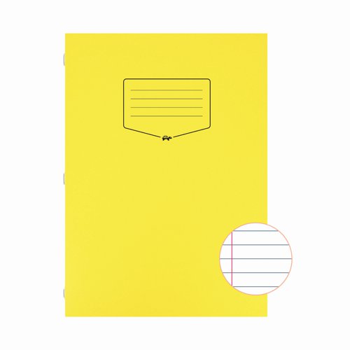 Silvine Tough Shell Exercise Book 80pages Ruled & Margin A4 Yellow EX141