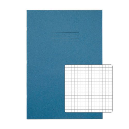 RHINO Exercise Book A4 5mm Squared 64 Page Light Blue (Pack 50) VEX677-3575-8