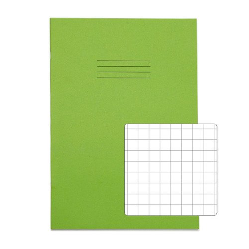 RHINO Exercise Book A4 10mm Squared 64 Page Light Green (Pack 50) VEX677-3605-6