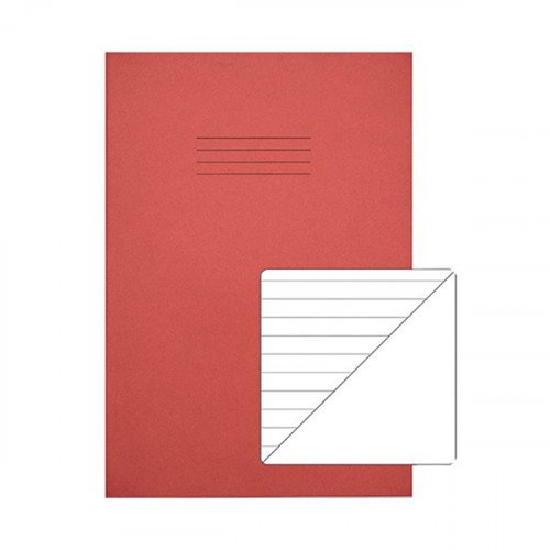 RHINO Exercise Book A4 8mm Ruled/Plain 64 Page Red (Pack 50) VEX677-1235-0