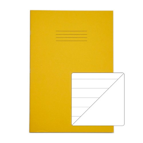 RHINO Exercise Book A4 15mm Ruled/Plain 64 Page Yellow (Pack 50) VEX677-235-2