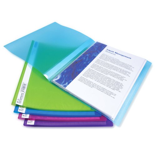 Rapesco Display Books A4 10 Pocket Assorted Translucent Colours 0915
