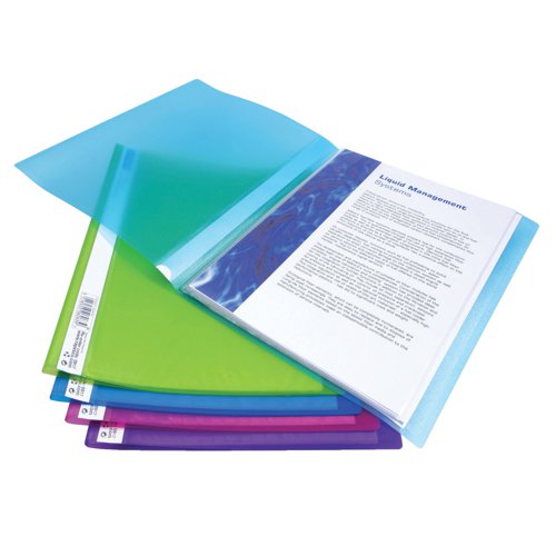 Rapesco Display Books A4 40 Pocket Assorted Translucent Colours 0917