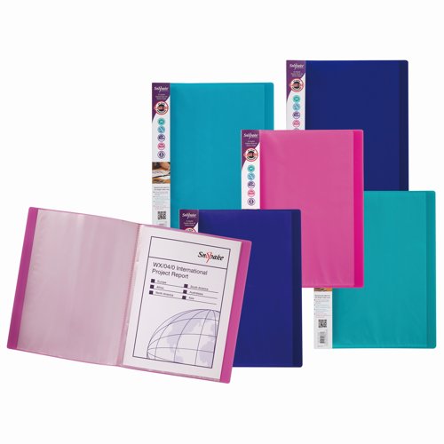 Snopake Display Book 24 Pocket A3 Electra Assorted Colours (Pack 5) 14103