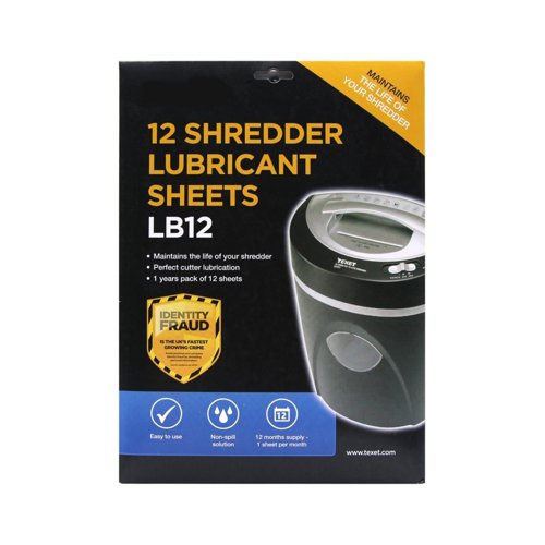 Shredder Lubricant Sheets (12 Sheets)