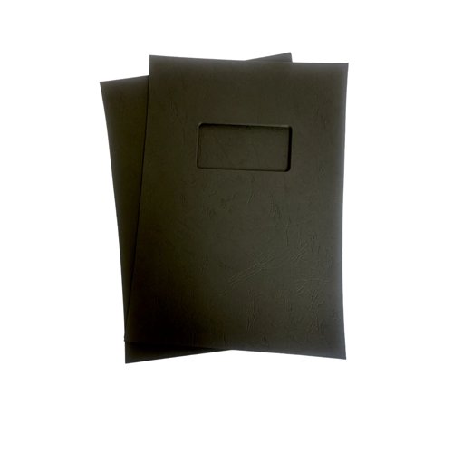 Leathergrain Report Cover Window A4 Black (50 Sets)