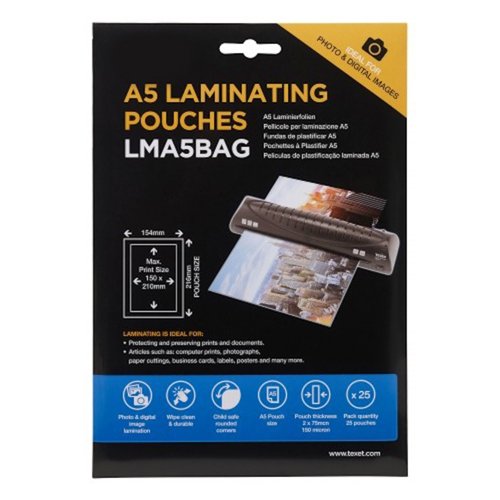 Low Use Laminator Pouches A5 150 Micron (Pack 25)