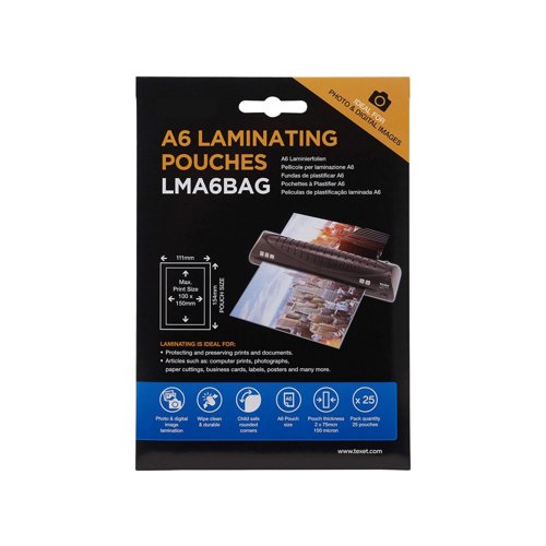 Low Use Laminator Pouches A6 110x150mm 150 Micron (Pack 25)