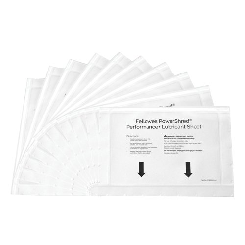 Fellowes Paper Shredder Oil Lubricant Sheets (Pack 10) 4025601