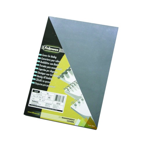 Fellowes Transparent Binding Cover 150micron Clear (Pack 100) 5376001