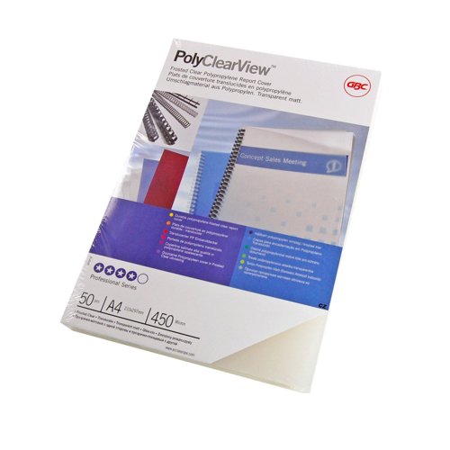 GBC Polypropylene Binding Covers A4 200 Micron Frost Clear (Pack 100) 2100536E