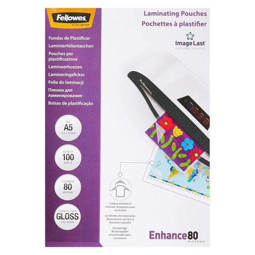 Fellowes Laminating Pouch A5 160micron (100) 5306001