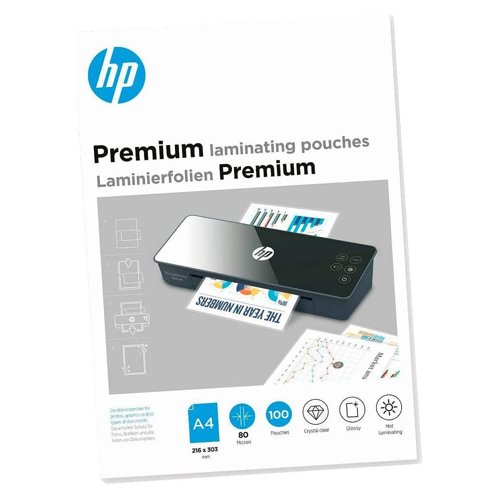 HP Premium Laminating Pouches A4 250 Micron (Pack 100) 9124