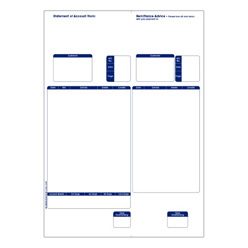 Sage Compatible Inkjet/Laser Statement/Remittance Advice Forms 1part A4 (Pack 500) SE85S