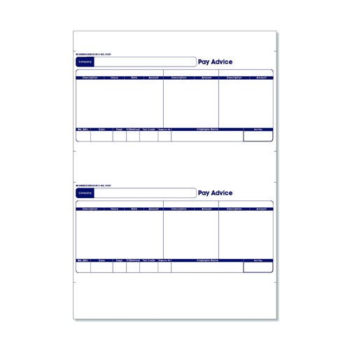Sage Compatible Inkjet/Laser Pay Advice Forms 1part (Pack 500) SE95S