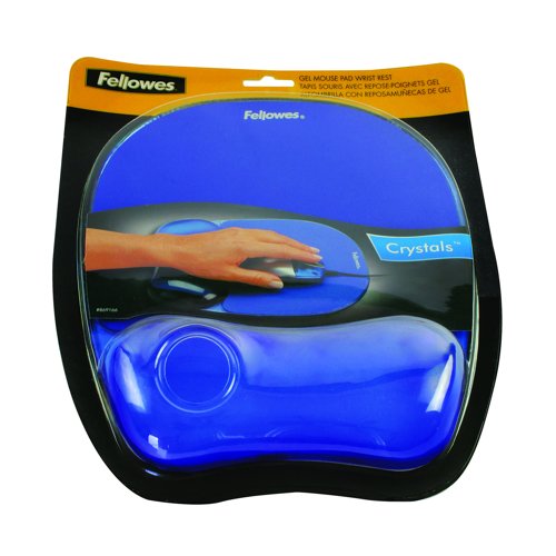 Fellowes Crystal Gel Mouse Pad Blue 91141
