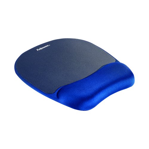 Fellowes Memory Foam Mouse Mat/Wrist Rest Dark Blue 9172801