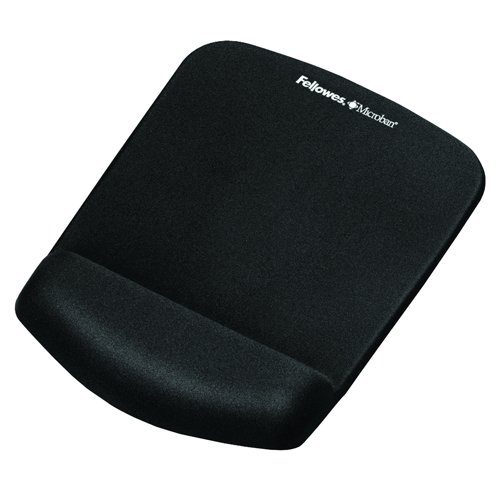 Fellowes PlushTouch Mouse Mat With Wrist Support Black 9252003