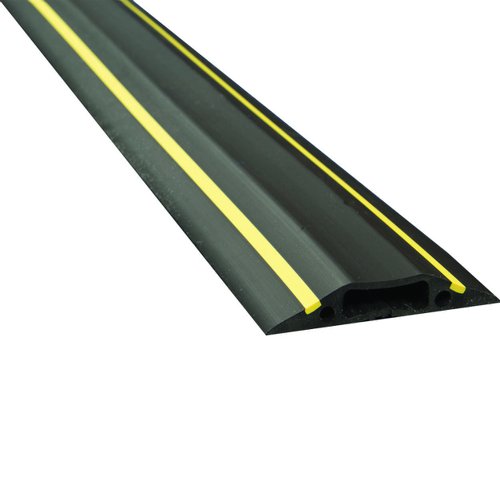 D-Line Floor Cable Cover 1.8m Type B Black & Yellow 30mmx10mm Inner Channel FC83H