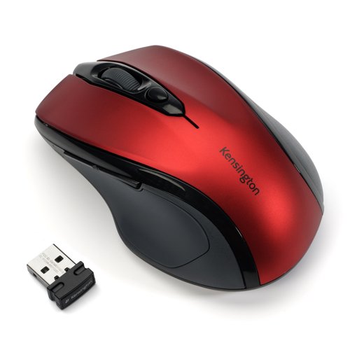 Kensington ProFit Wireless Mid-Sized Mouse Red K72422WW