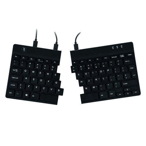 R-GO Split Ergonomic Wired Keyboard Black RGOSP-UKWIBL