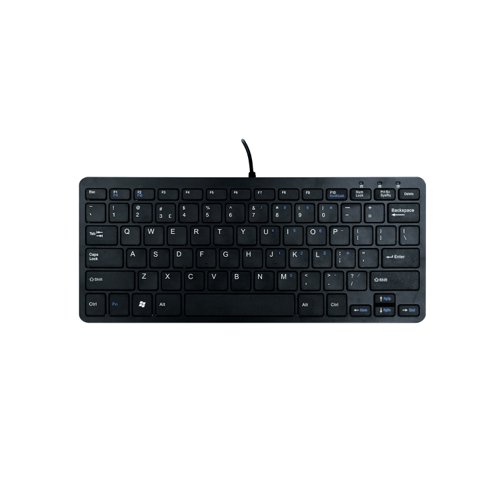 R-GO Compact Ergonomic Wired Keyboard Black RGOECUKBL