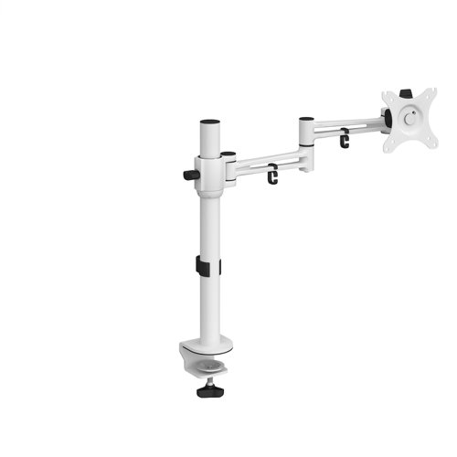 Luna Single Flat Screen Monitor Arm White LSMARM-WH