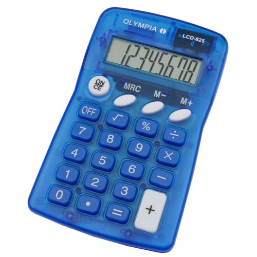 Pocket Calculator 8 Digit Blue 12595