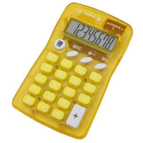 Pocket Calculator 8 Digit Yellow 4672