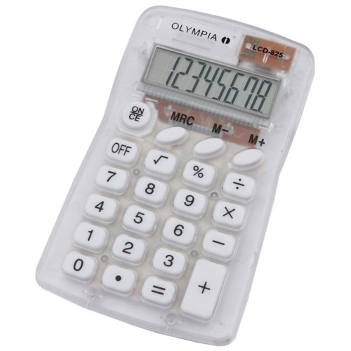 Pocket Calculator 8 Digit White 12598