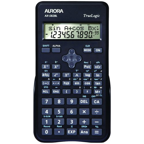 Aurora Scientific Calculator Black AX-582BL