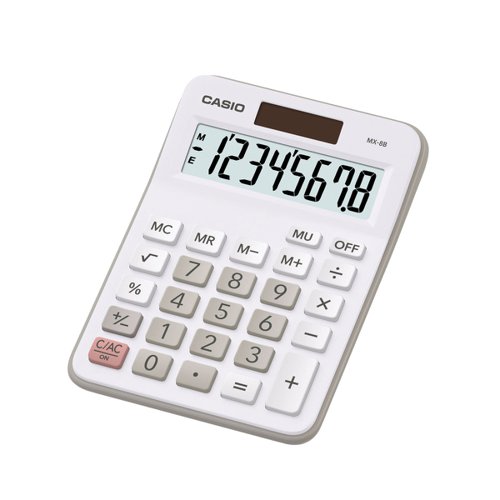 Casio Mini Desk Calculator 8 Digit Angled Display MX-8B