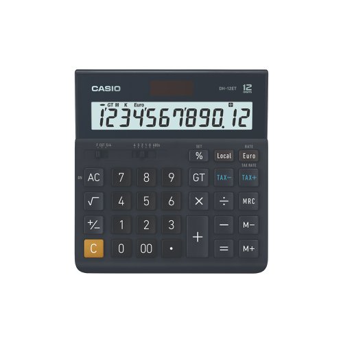 Casio Large Desk Calculator 12 Digit Black DH-12ET-WK-UP