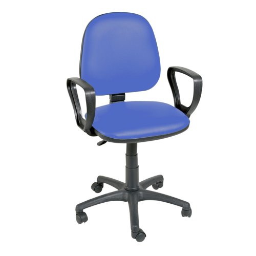 Hygihub Antibacterial Vinyl Operator Chair Fixed Arms Mid Blue SCVBCA-MIDBL